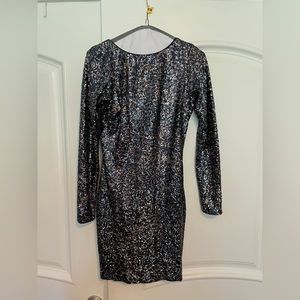 Dress The Population, Mini Cheetah Sequin Dress, Size Small